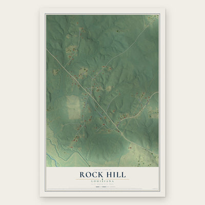Rock Hill, Louisiana map print, the full design