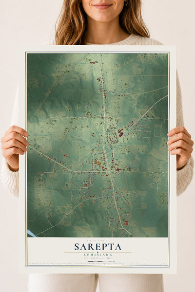 Map of Sarepta, Louisiana, 18 x 24 inch unframed archival matte print