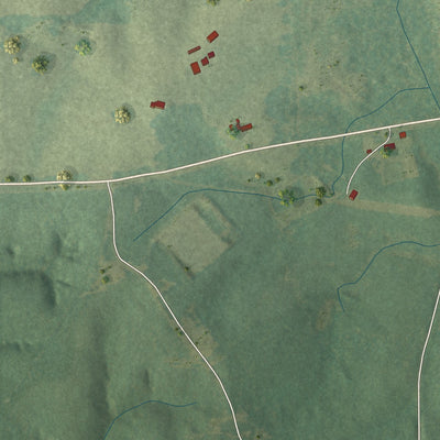 Second close-up of the map of Spearsville, Louisiana print showing more streets and buildings