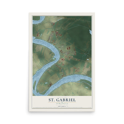 Map of St. Gabriel, Louisiana, 12 x 18 inch unframed archival matte print
