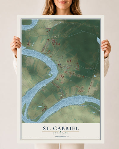 Map of St. Gabriel, Louisiana, 24 x 36 inch unframed archival matte print