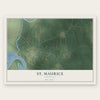 St. Maurice, Louisiana map print, the full design