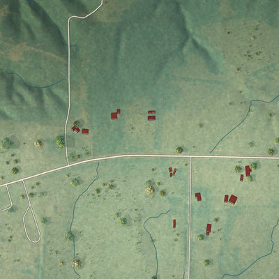 Second close-up of the map of Stanley, Louisiana print showing more streets and buildings