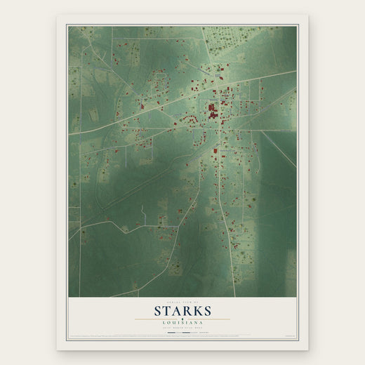 Starks, Louisiana map print, the full design