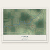 Start, Louisiana map print, the full design