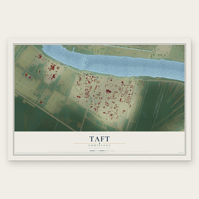 Taft, Louisiana map print, the full design