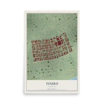 Map of Touro, Louisiana, 12 x 18 inch unframed archival matte print
