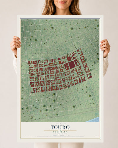 Map of Touro, Louisiana, 24 x 36 inch unframed archival matte print