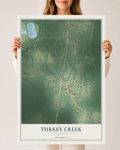 Map of Turkey Creek, Louisiana, 24 x 36 inch unframed archival matte print