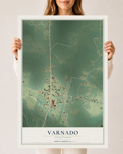 Map of Varnado, Louisiana, 24 x 36 inch unframed archival matte print