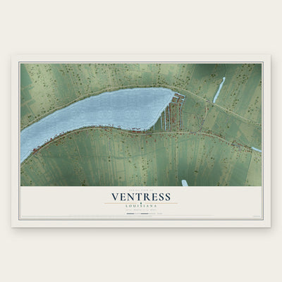Ventress, Louisiana map print, the full design