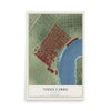 Map of Vieux Carre, Louisiana, 12 x 18 inch unframed archival matte print