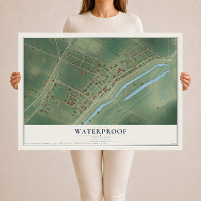 Map of Waterproof, Louisiana, 24 x 36 inch unframed archival matte print