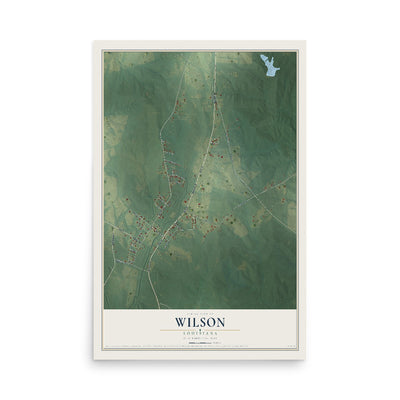 Map of Wilson, Louisiana, 12 x 18 inch unframed archival matte print