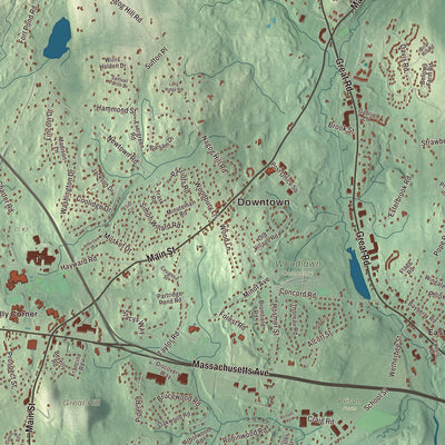Street and neighborhood detail from the Acton, Massachusetts map