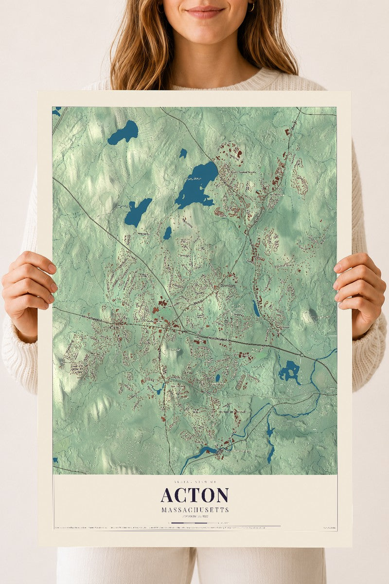Acton, Massachusetts map print - 18 x 24 archival matte print