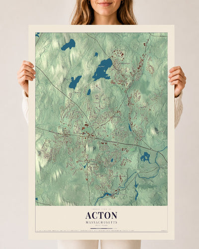 Acton, Massachusetts map print - 24 x 36 archival matte print