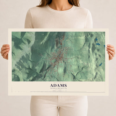 Adams, Massachusetts map print - 12 x 18 archival matte print