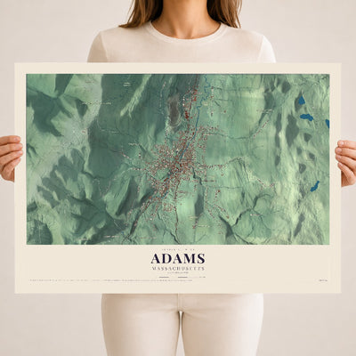 Adams, Massachusetts map print - 18 x 24 archival matte print
