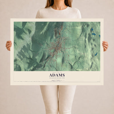 Adams, Massachusetts map print - 24 x 36 archival matte print