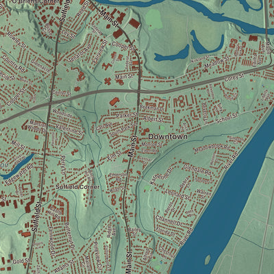 Street and neighborhood detail from the Agawam, Massachusetts map