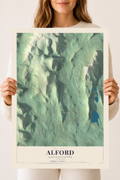 Map of Alford, Massachusetts, 18 x 24 inch unframed archival matte print
