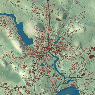 Street and neighborhood detail from the Amesbury, Massachusetts map