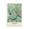 Map of Amesbury, Massachusetts, 12 x 18 inch unframed archival matte print