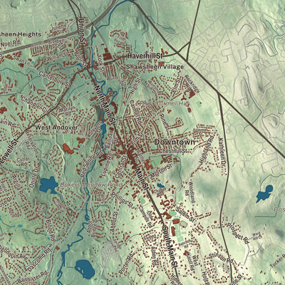 Street and neighborhood detail from the Andover, Massachusetts map