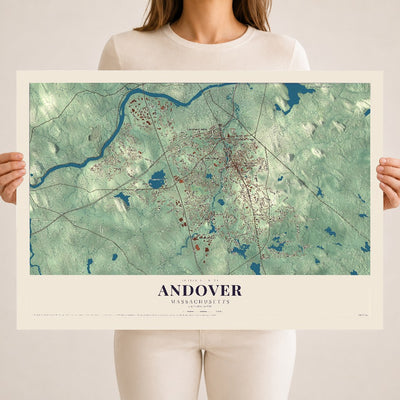 Andover, Massachusetts map print - 18 x 24 archival matte print