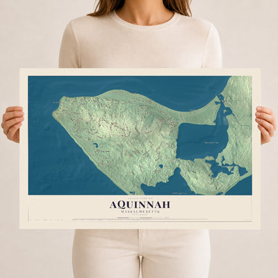 Aquinnah, Massachusetts map print - 12 x 18 archival matte print