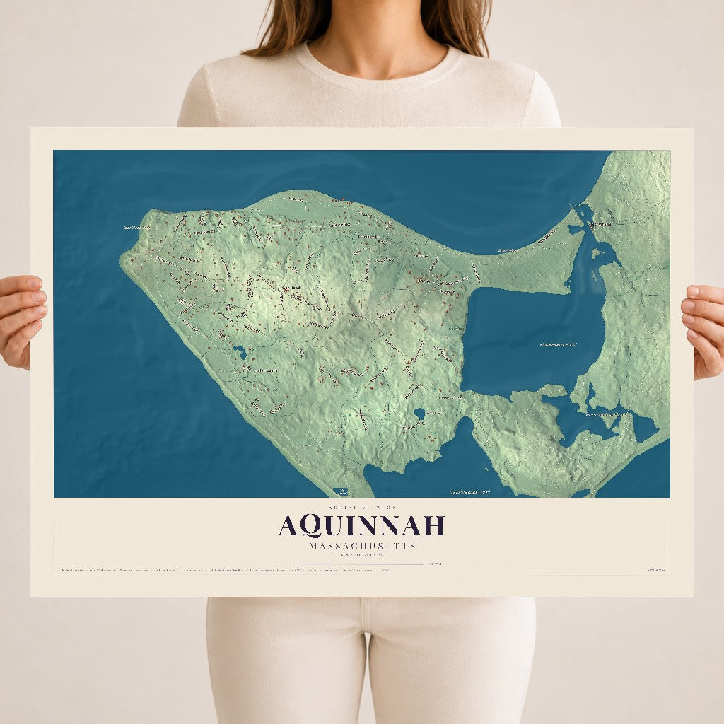 Aquinnah, Massachusetts map print - 18 x 24 archival matte print