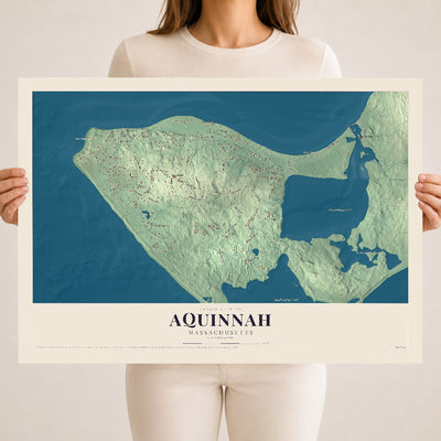 Aquinnah, Massachusetts map print - 18 x 24 archival matte print