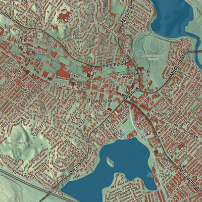 Street and neighborhood detail from the Arlington, Massachusetts map