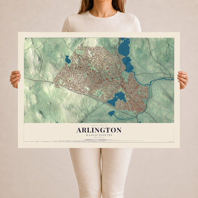 Arlington, Massachusetts map print - 24 x 36 archival matte print