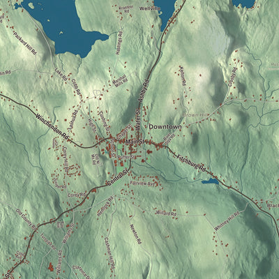 Street and neighborhood detail from the Ashburnham, Massachusetts map