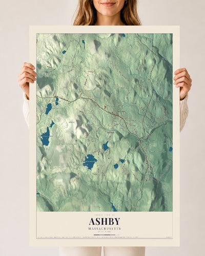 Ashby, Massachusetts map print - 24 x 36 archival matte print