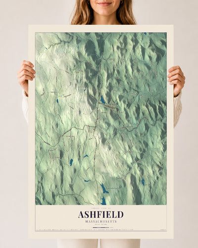 Ashfield, Massachusetts map print - 24 x 36 archival matte print