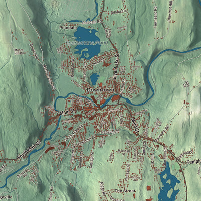Street and neighborhood detail from the Athol, Massachusetts map