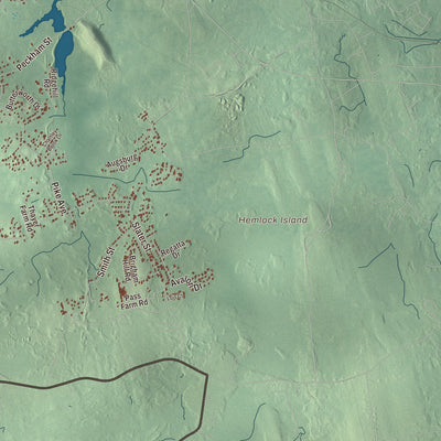 Terrain and local geography detail from the Attleboro, Massachusetts map