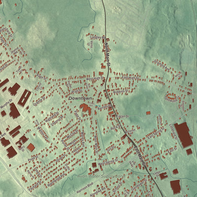 Street and neighborhood detail from the Avon, Massachusetts map