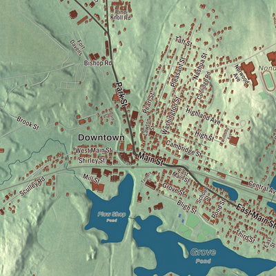 Street and neighborhood detail from the Ayer, Massachusetts map