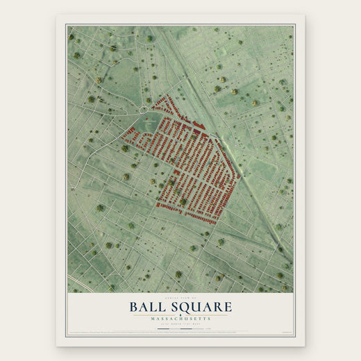 Ball Square, Massachusetts map print, the full design