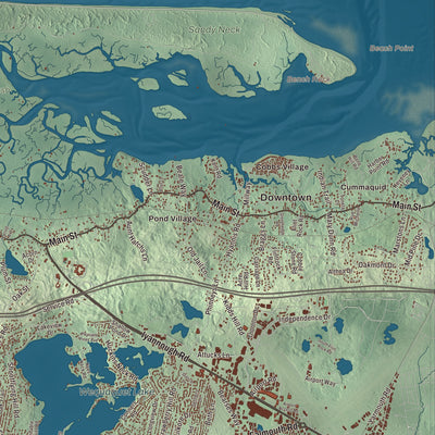 Street and neighborhood detail from the Barnstable, Massachusetts map