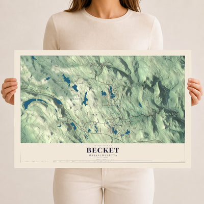 Becket, Massachusetts map print - 12 x 18 archival matte print