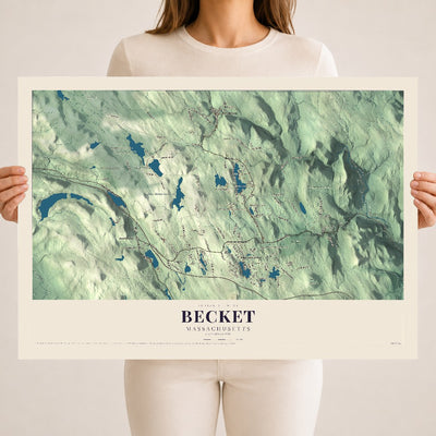 Becket, Massachusetts map print - 18 x 24 archival matte print