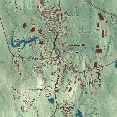 Street and neighborhood detail from the Bellingham, Massachusetts map