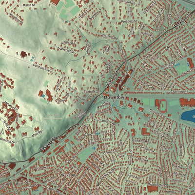 Street and neighborhood detail from the Belmont, Massachusetts map