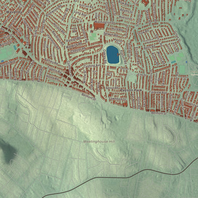Terrain and local geography detail from the Belmont, Massachusetts map