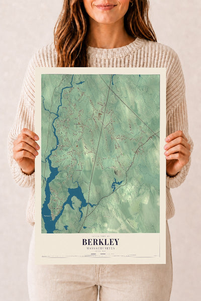 Berkley, Massachusetts map print - 12 x 18 archival matte print